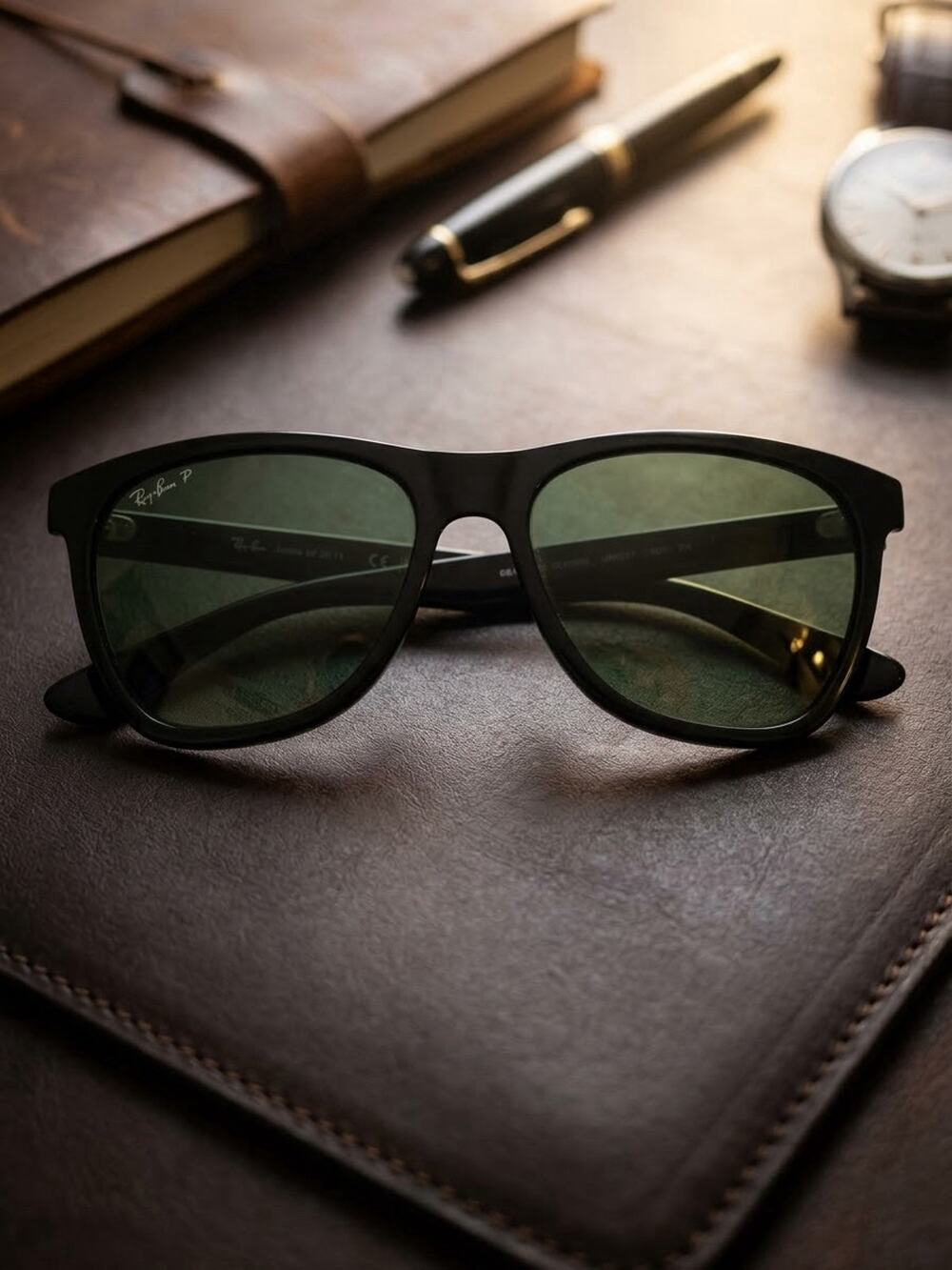 Ray-Ban RB4184 Polarized Wayfarer Sunglasses Black Some Lens Scratching See Note